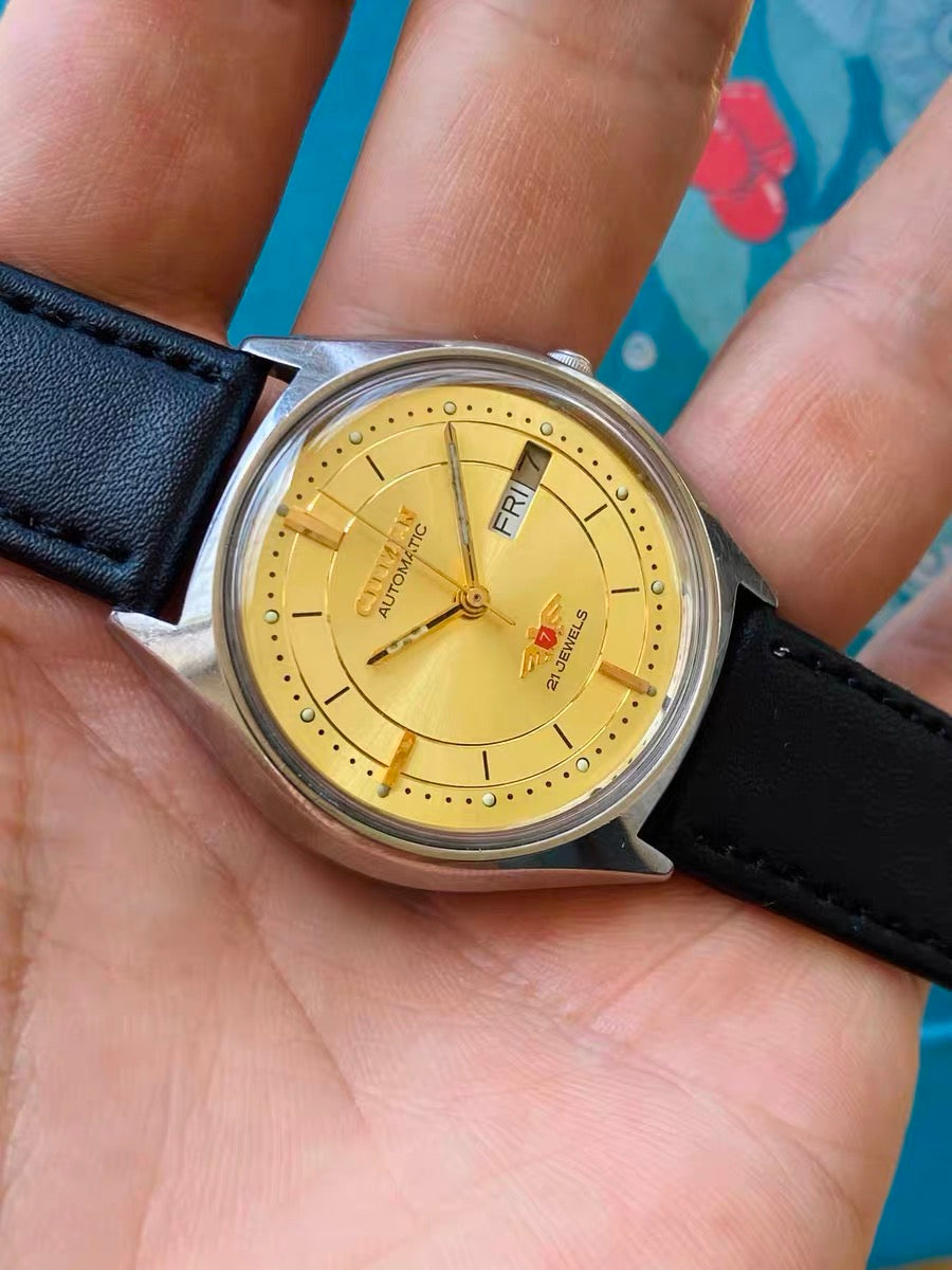 Citizen Automatic Vintage Men's Watch 21 Jewels 8200 Movement 36.5mm Day Date 623-0128