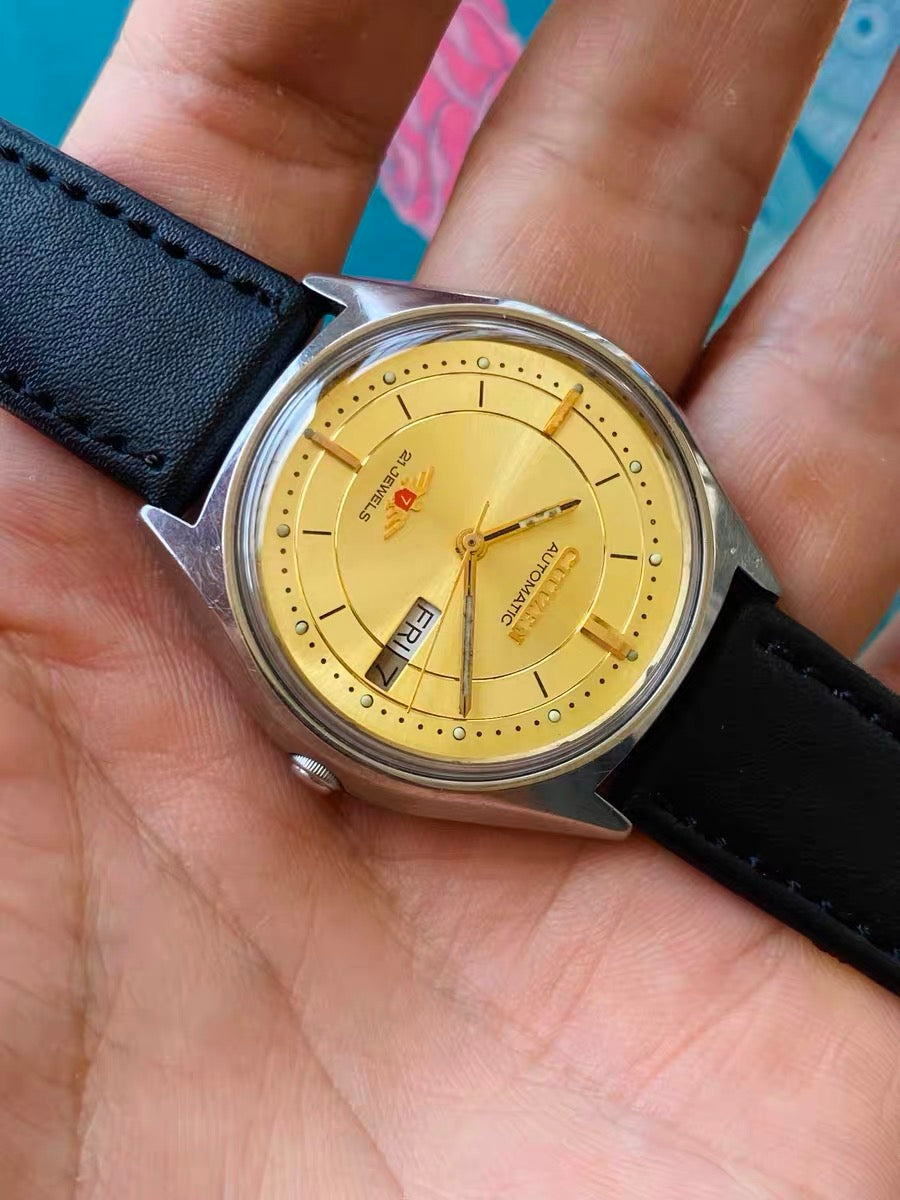 Citizen Automatic Vintage Men's Watch 21 Jewels 8200 Movement 36.5mm Day Date 623-0128