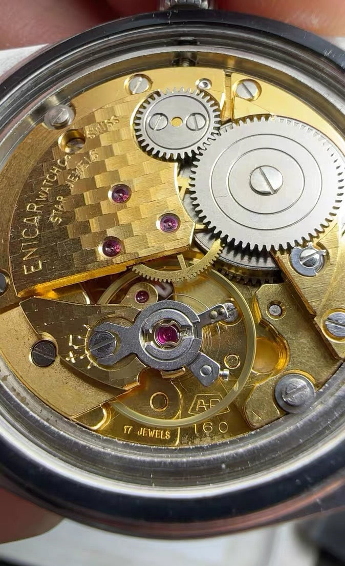 Swiss Enicar Manual Wind Vintage Men's Watch AR160 Cal. 160 17 Star Jewels 36mm Original 624-0228