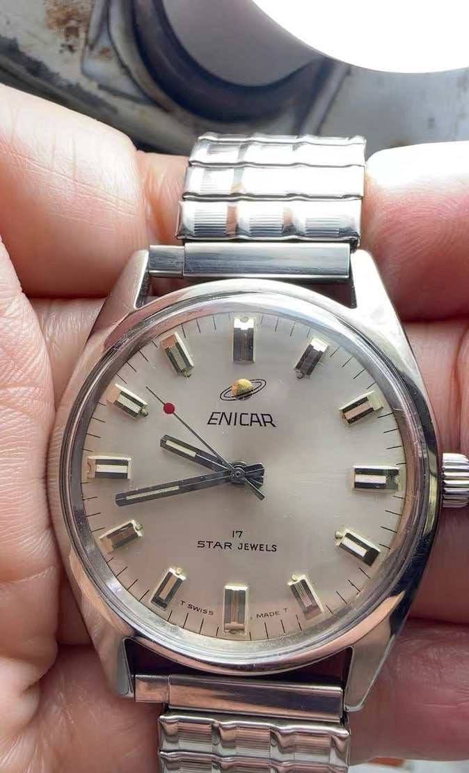 Swiss Enicar Manual Wind Vintage Men's Watch AR160 Cal. 160 17 Star Jewels 36mm Original 624-0228