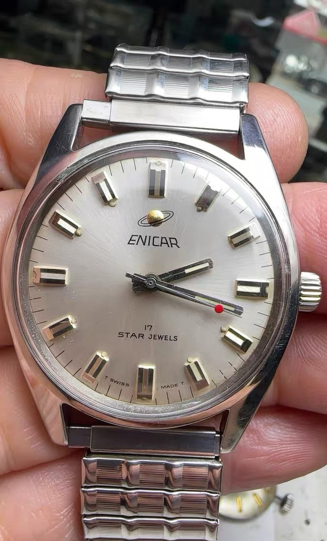 Swiss Enicar Manual Wind Vintage Men's Watch AR160 Cal. 160 17 Star Jewels 36mm Original 624-0228