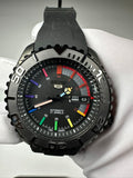 Custom Modified Seiko 5 SKX007 Black Diver Automatic Watch 42mm NH36 Sapphire Crystal Ceramic Bezel 21 Jewels 355-0630