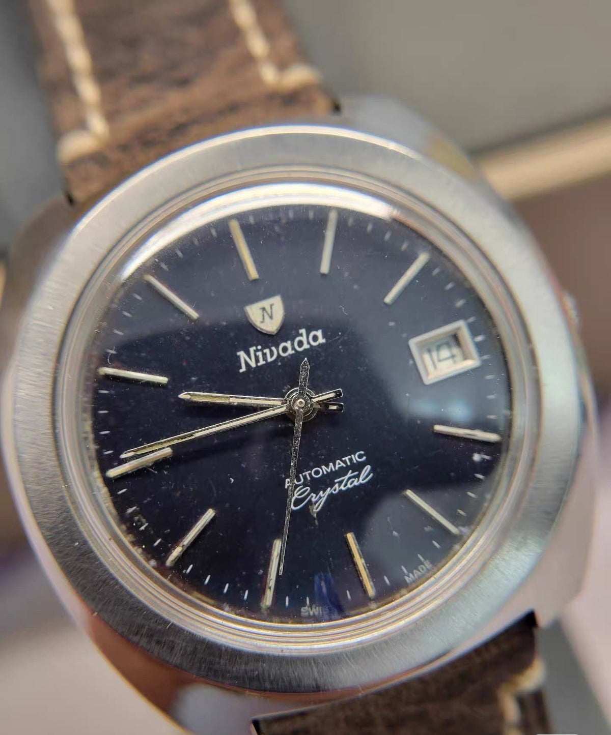 Swiss Nivada Automatic Vintage Men's Watch 38mm Date 109-0400