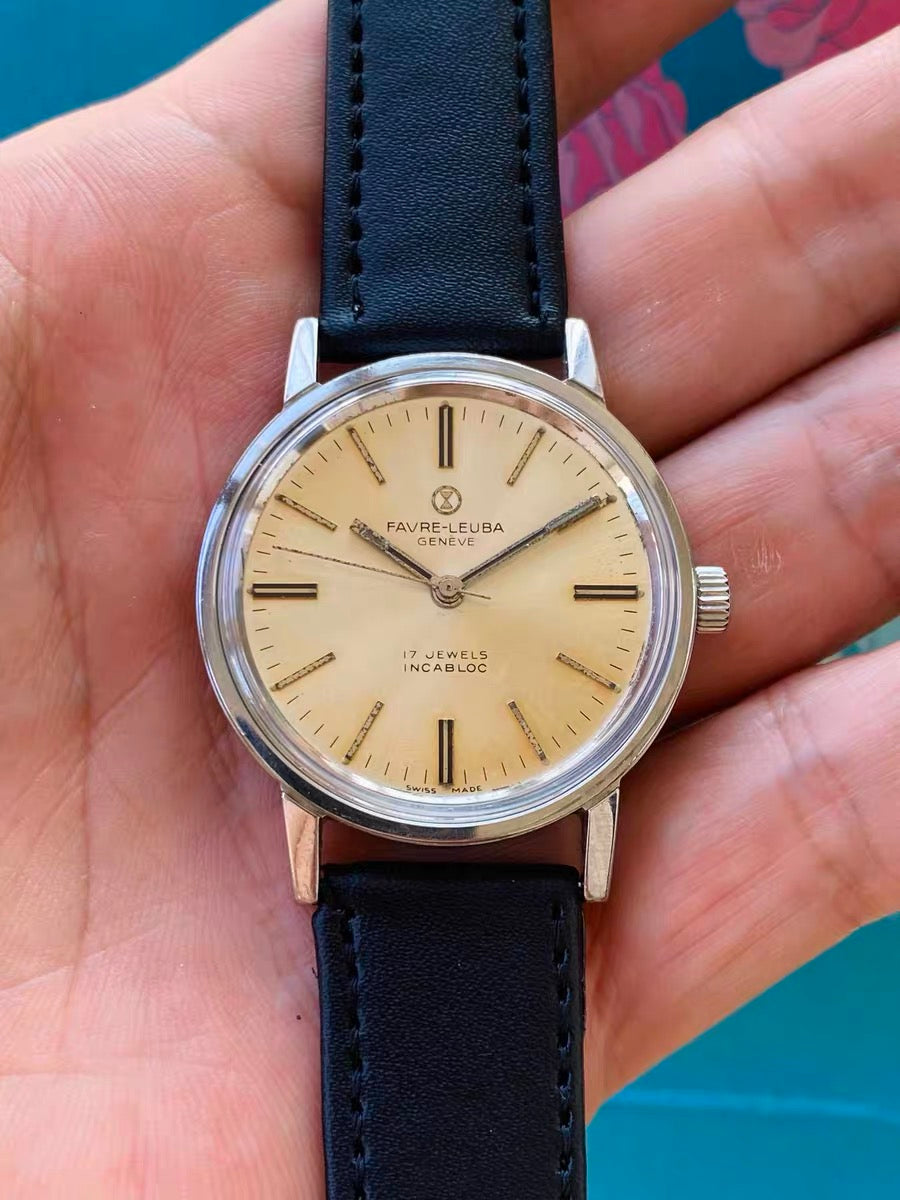 Swiss FAVRE-LEUBA Manual Wind Watch ETA 2750 17 Jewels 35mm 1970s 632-0170