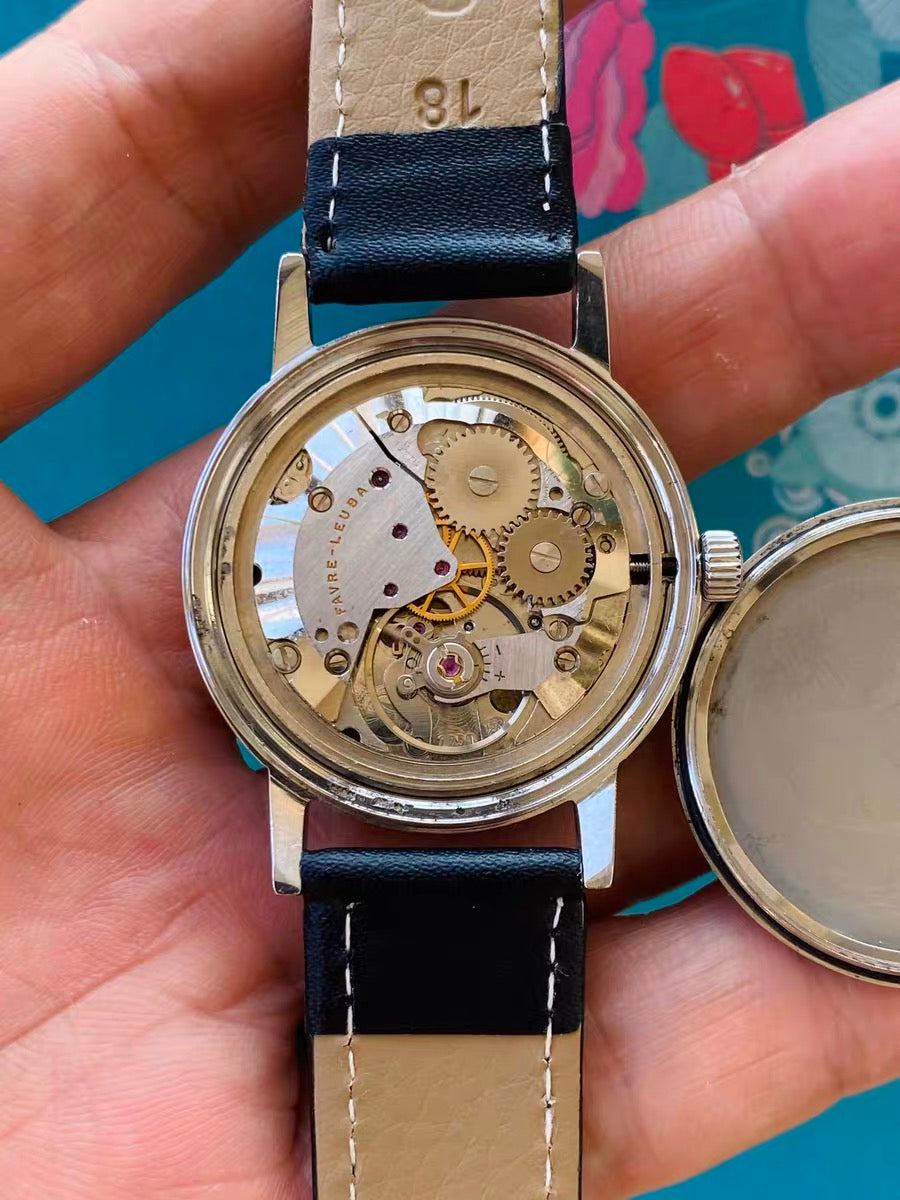 Swiss FAVRE-LEUBA Manual Wind Watch ETA 2750 17 Jewels 35mm 1970s 632-0170