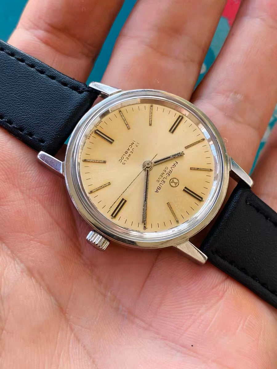Swiss FAVRE-LEUBA Manual Wind Watch ETA 2750 17 Jewels 35mm 1970s 632-0170