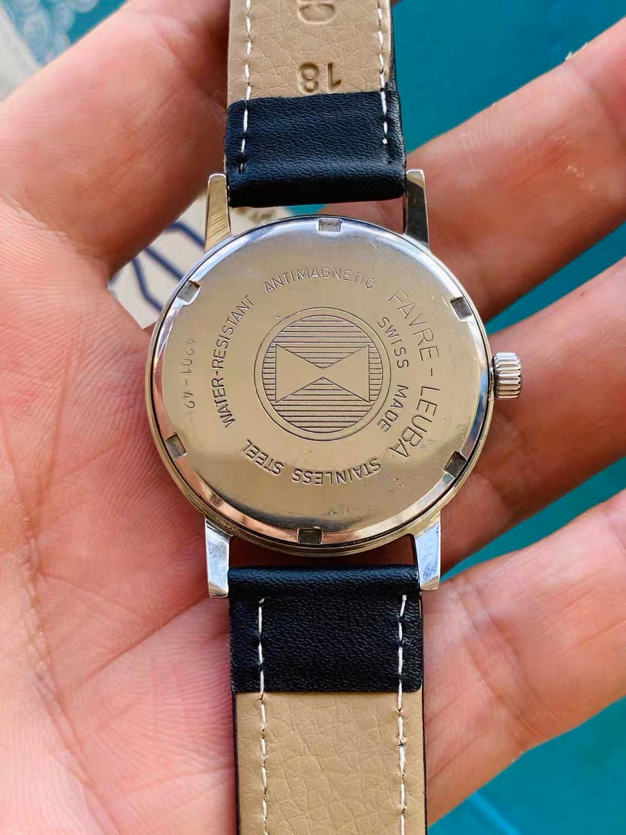 Swiss FAVRE-LEUBA Manual Wind Watch ETA 2750 17 Jewels 35mm 1970s 632-0170