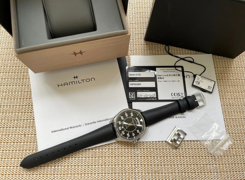 Swiss Hamilton Khaki Aviation Pilot Day Date Interstellar Watch 42MM H-40 80 Hour 609-2100 Full Set