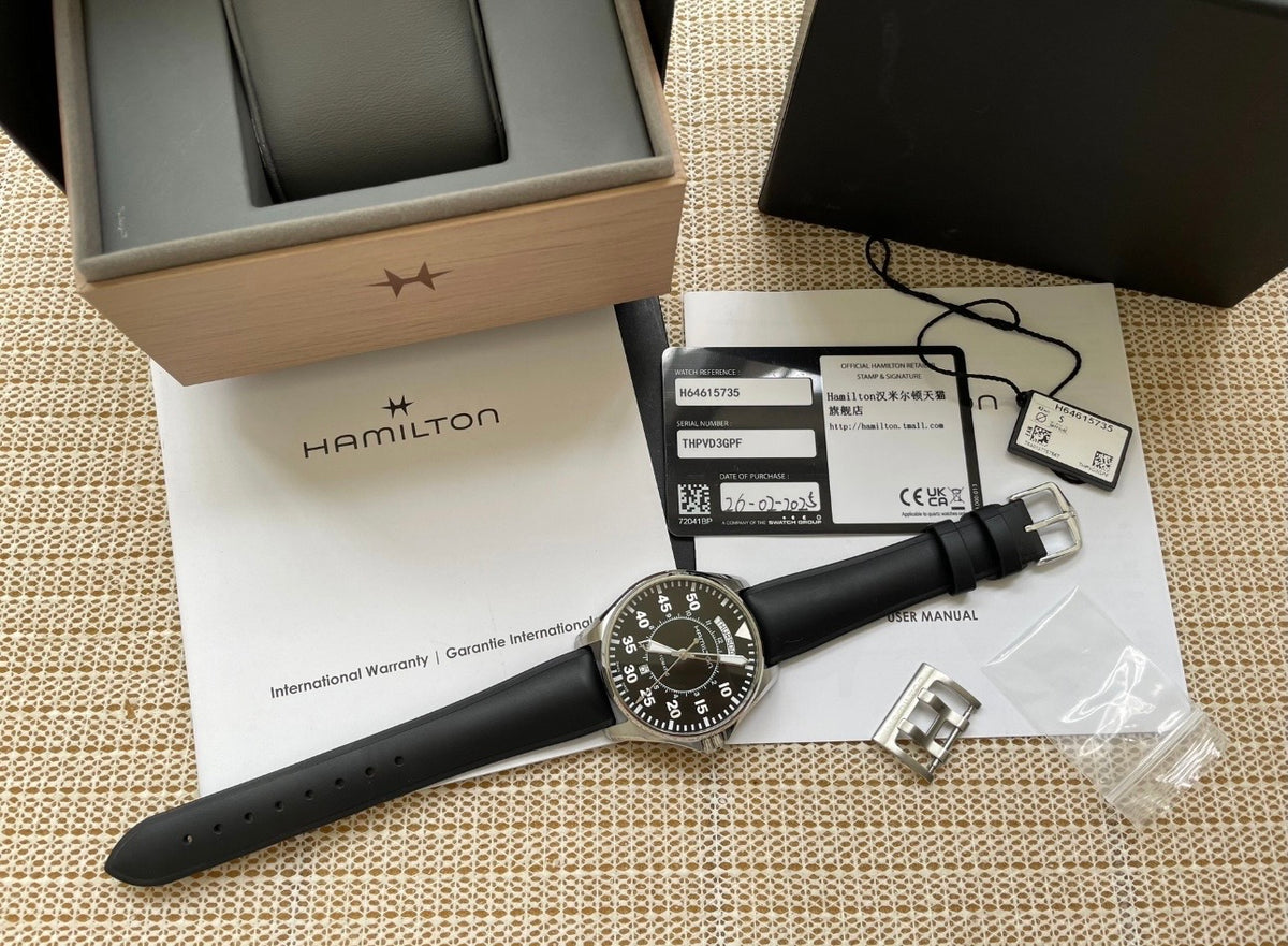 Swiss Hamilton Khaki Aviation Pilot Day Date Interstellar Watch 42MM H-40 80 Hour 609-2100 Full Set