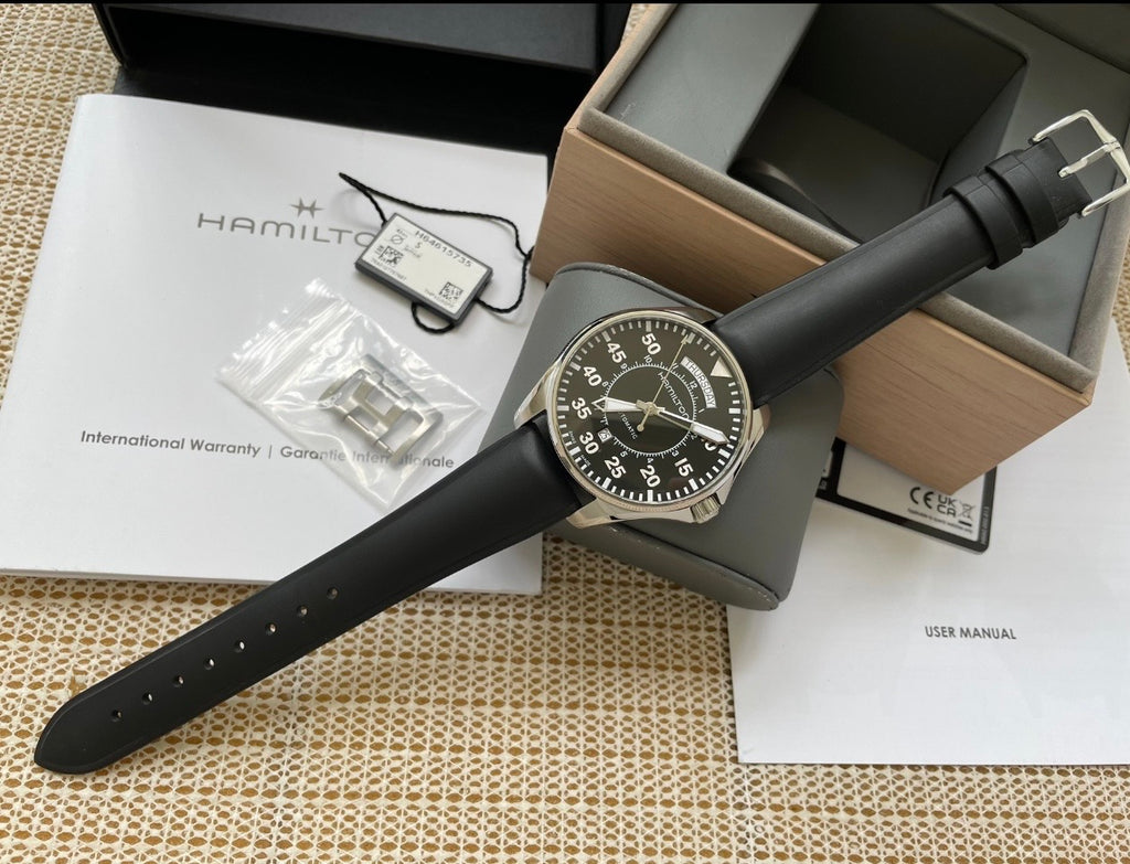Swiss Hamilton Khaki Aviation Pilot Day Date Interstellar Watch 42MM H-40 80 Hour 609-2100 Full Set