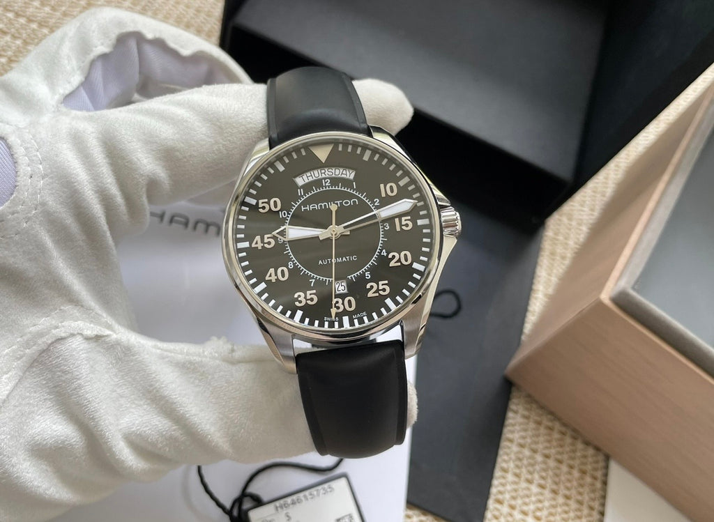 Swiss Hamilton Khaki Aviation Pilot Day Date Interstellar Watch 42MM H-40 80 Hour 609-2100 Full Set