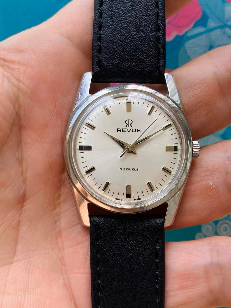 Swiss Revue Vintage Manual Wind Watch ETA 2750 17 Jewels 34.8mm President's Watch 641-0218