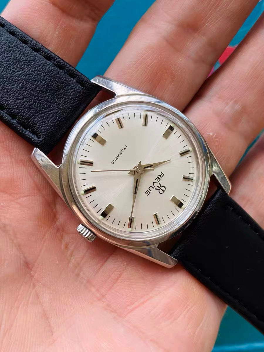 Swiss Revue Vintage Manual Wind Watch ETA 2750 17 Jewels 34.8mm President's Watch 641-0218