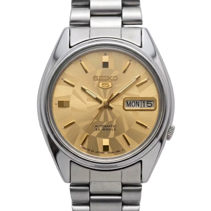 Seiko 5 Automatic Day Date Vintage Watch 7009 Movement 23 Jewels 34.5mm 544-0180