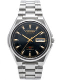 Citizen Automatic Vintage Watch 21 Jewels 36.5mm Sapphire Crystal Full Stainless Steel Day Date 503-0165