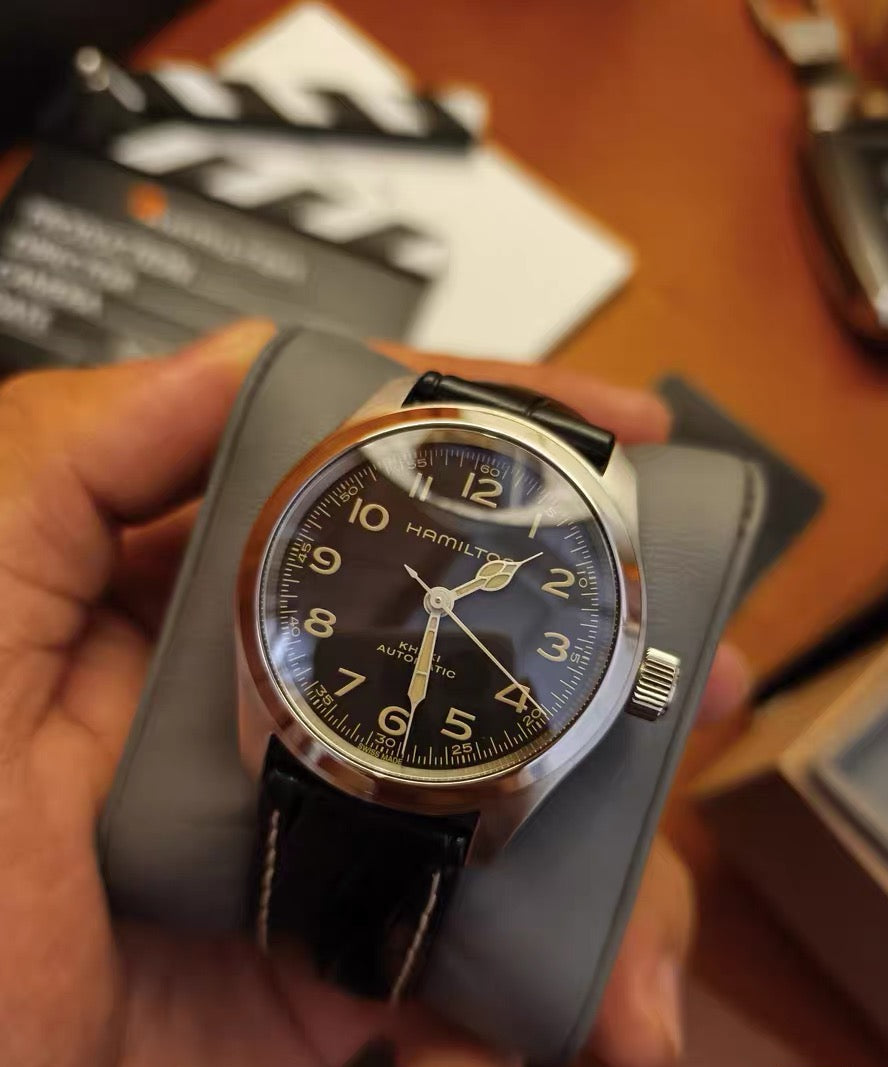Swiss Hamilton Khaki Field Murph 38mm Automatic Watch Interstellar 80 Hour Power Reserve 25 Jewels Full Set 650-3900