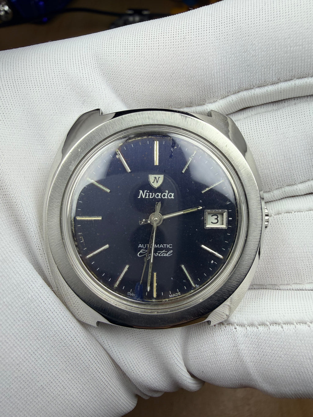 Swiss Nivada Automatic Vintage Men's Watch 38mm Date 109-0400