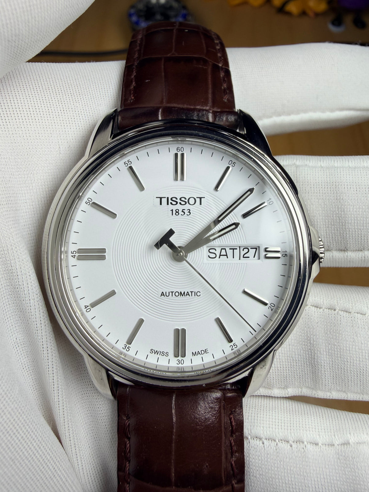 Swiss Tissot T-Classic T065430A Automatic Day Date Watch 25 Jewels 39mm 512-0800