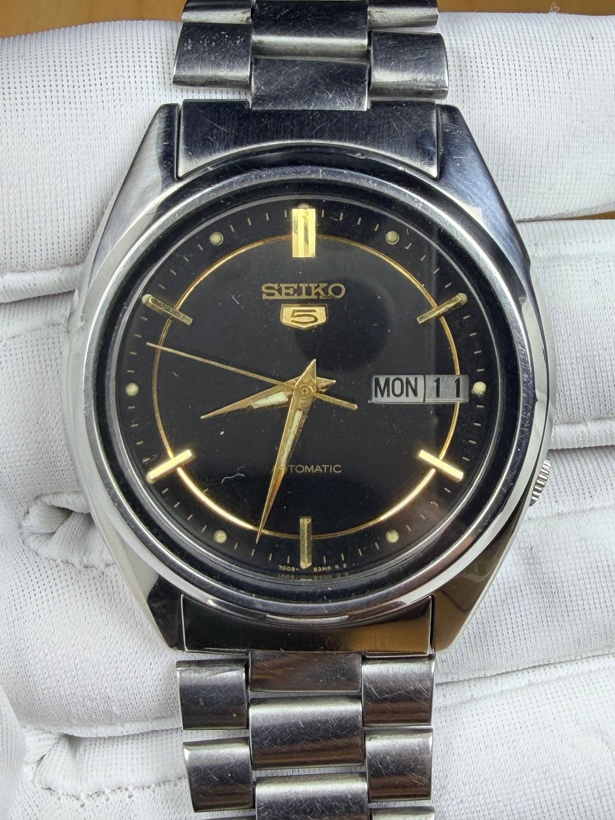 Vintage Seiko 5 Automatic Watch 7009 Day Date 369-0218