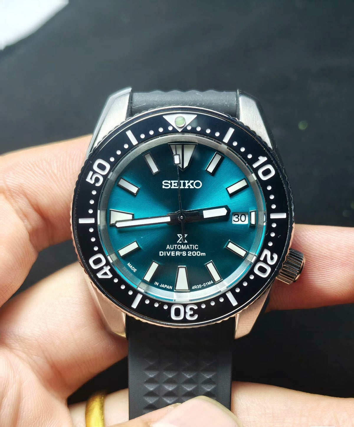 Custom Modified Seiko Diver Automatic Watch 41mm Original NH35 Sapphire Crystal 359-0680