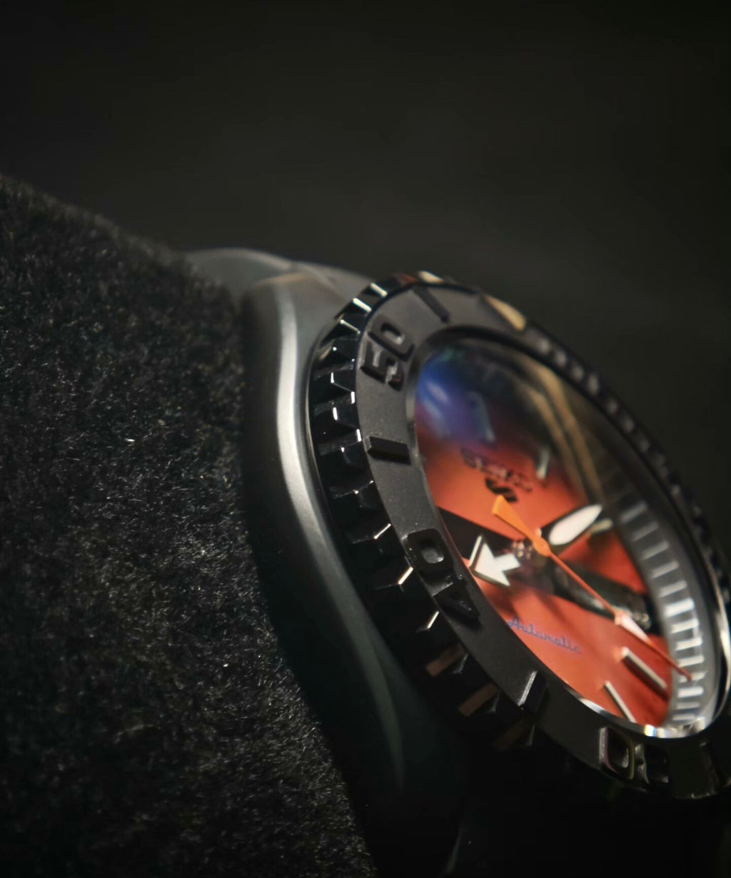 Custom Modified Seiko SKX007 Orange Diver Automatic Watch 42mm NH36 Sapphire Crystal Ceramic Bezel 24 Jewels 354-0630