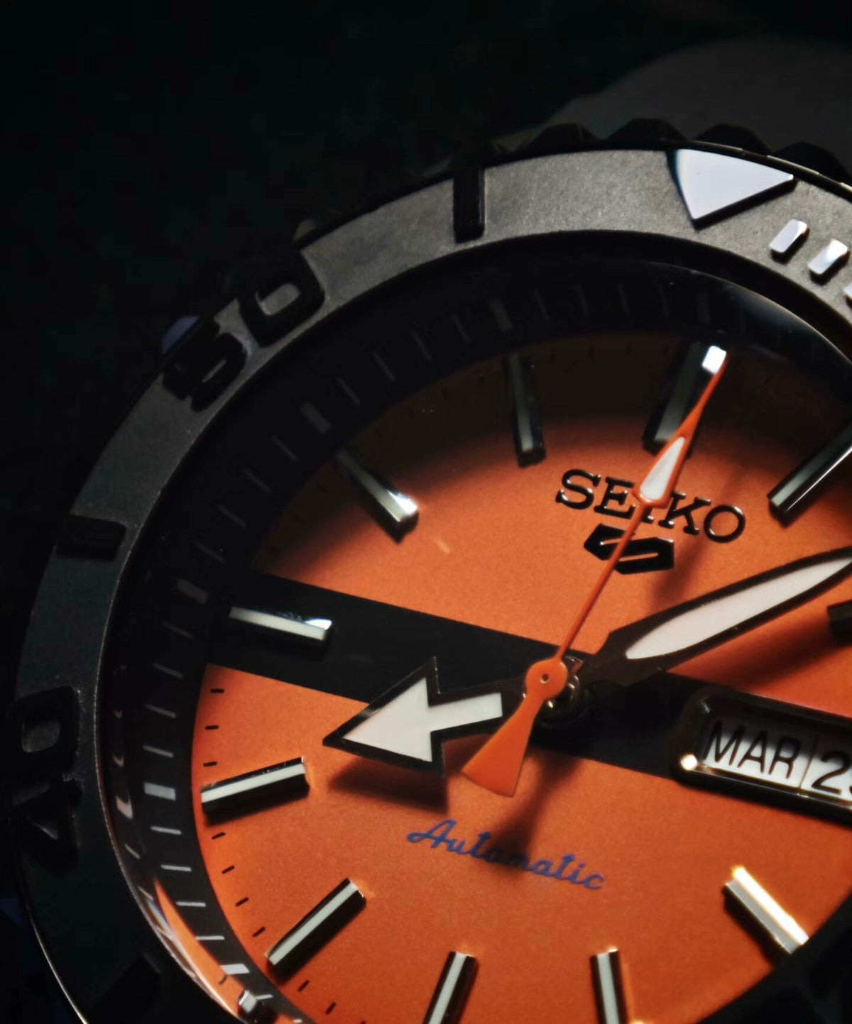 Custom Modified Seiko SKX007 Orange Diver Automatic Watch 42mm NH36 Sapphire Crystal Ceramic Bezel 24 Jewels 354-0630