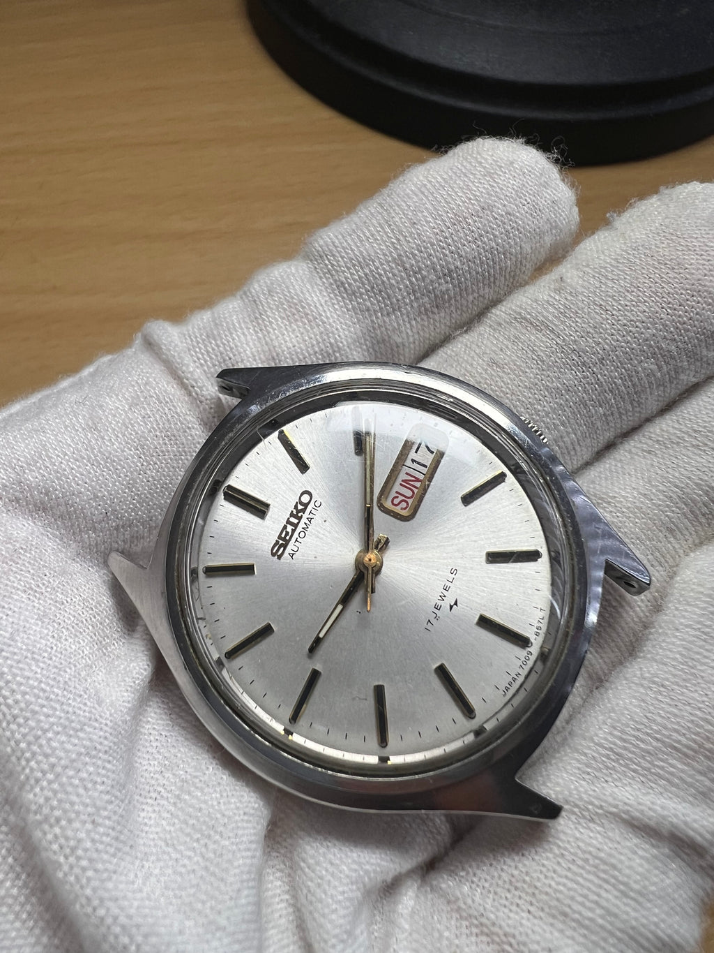 Seiko Automatic Vintage Men's Watch Day Date 17 Jewels Head Only 311-0110