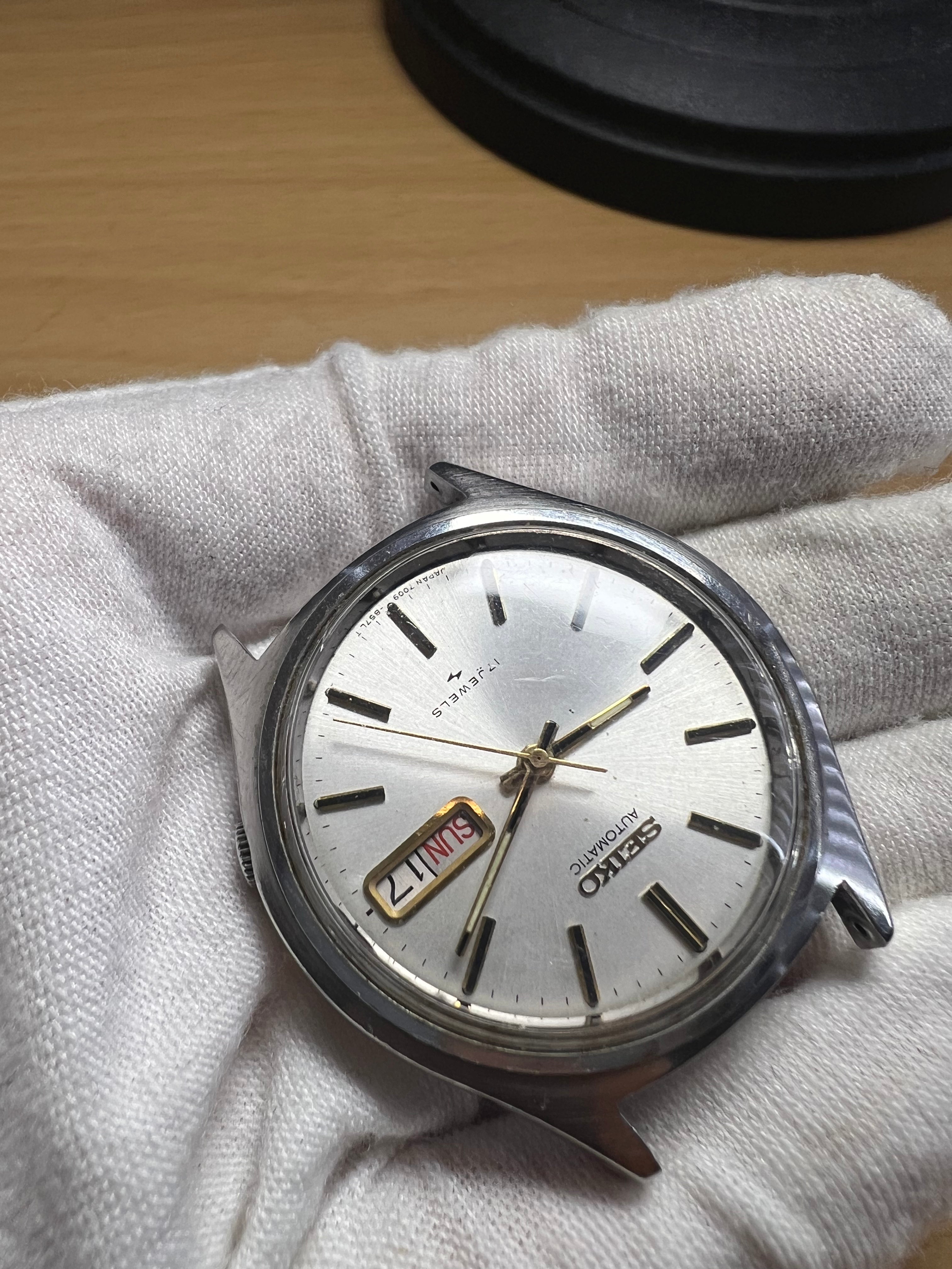 Seiko Automatic Vintage Men's Watch Day Date 17 Jewels Head Only 311-0110