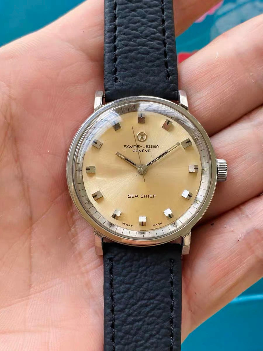 Favre-Leuba Sea Chief Vintage Manual-Winding Watch 35mm 1960s 466-0268