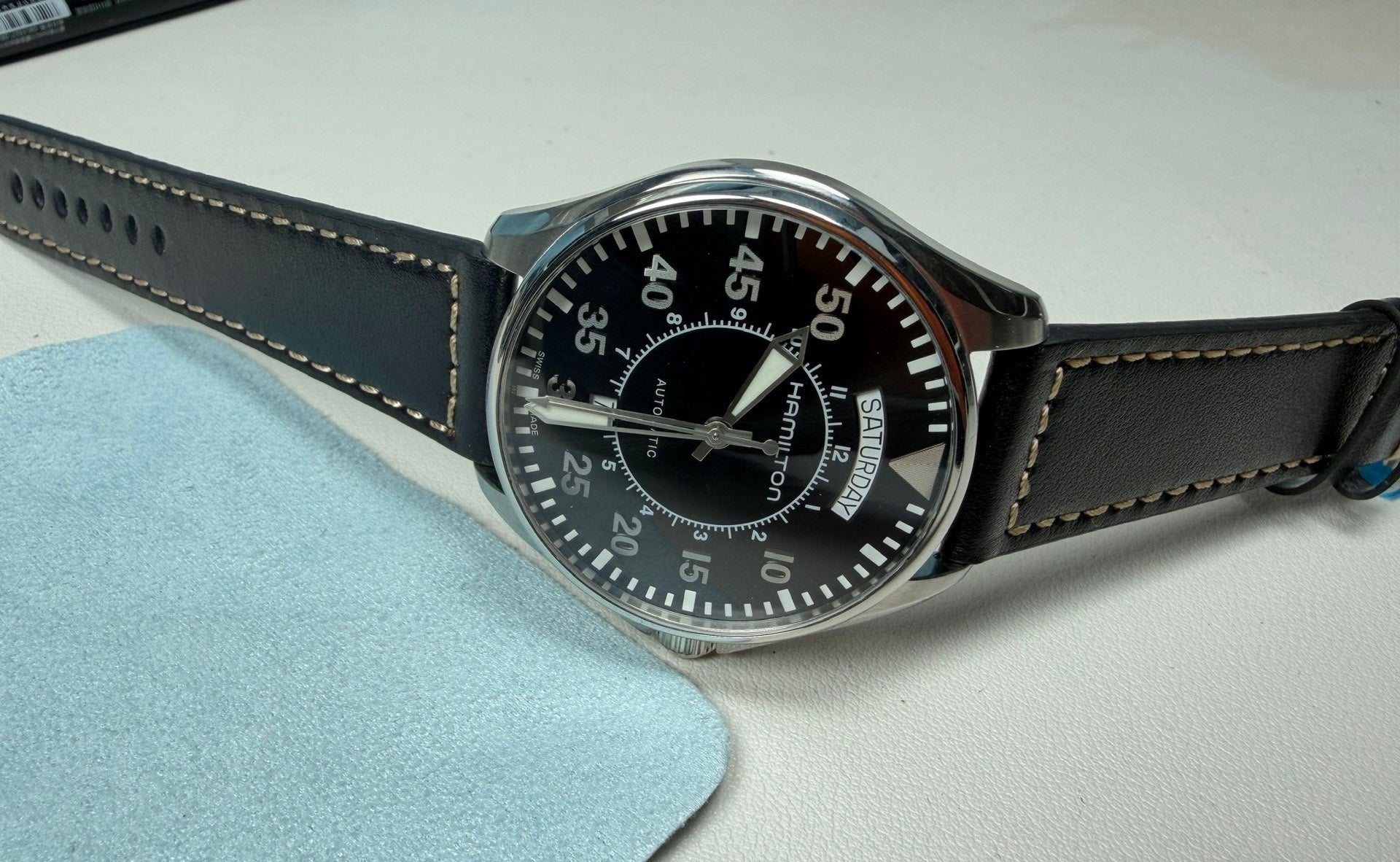 Hamilton Khaki Aviation Pilot Automatic Watch 2834-2 Day Date Black Dial 42mm “Interstellar Cooper” 452-1700