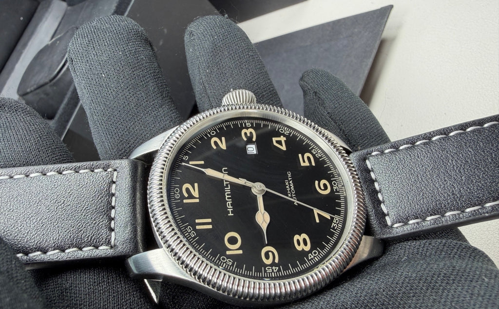 Swiss Men's Hamilton Khaki Automatic Watch Cal. 2824 Date 45mm Black Dial Excellent Condition 439-2000