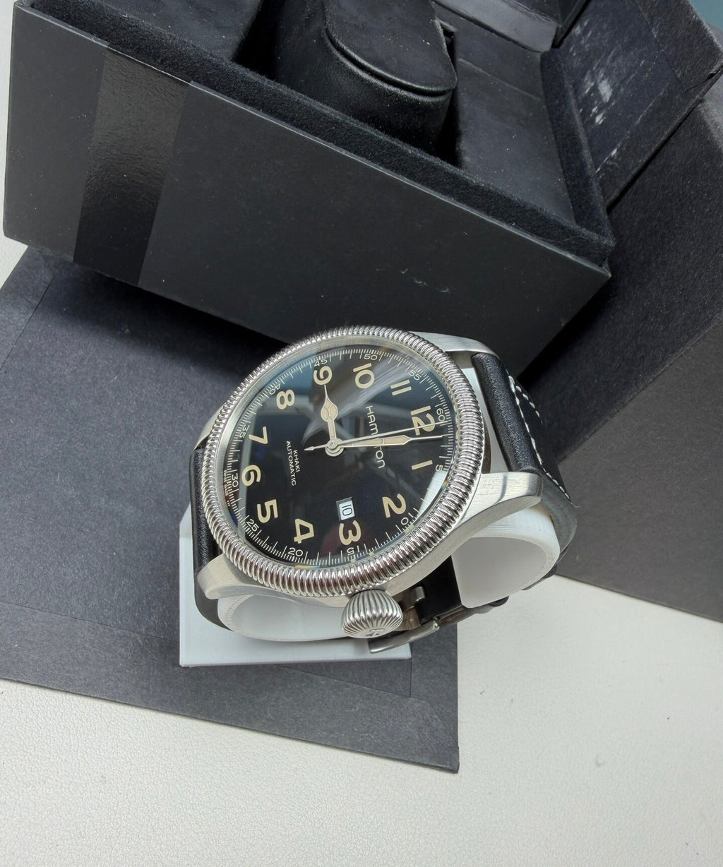 Swiss Men's Hamilton Khaki Automatic Watch Cal. 2824 Date 45mm Black Dial Excellent Condition 439-2000