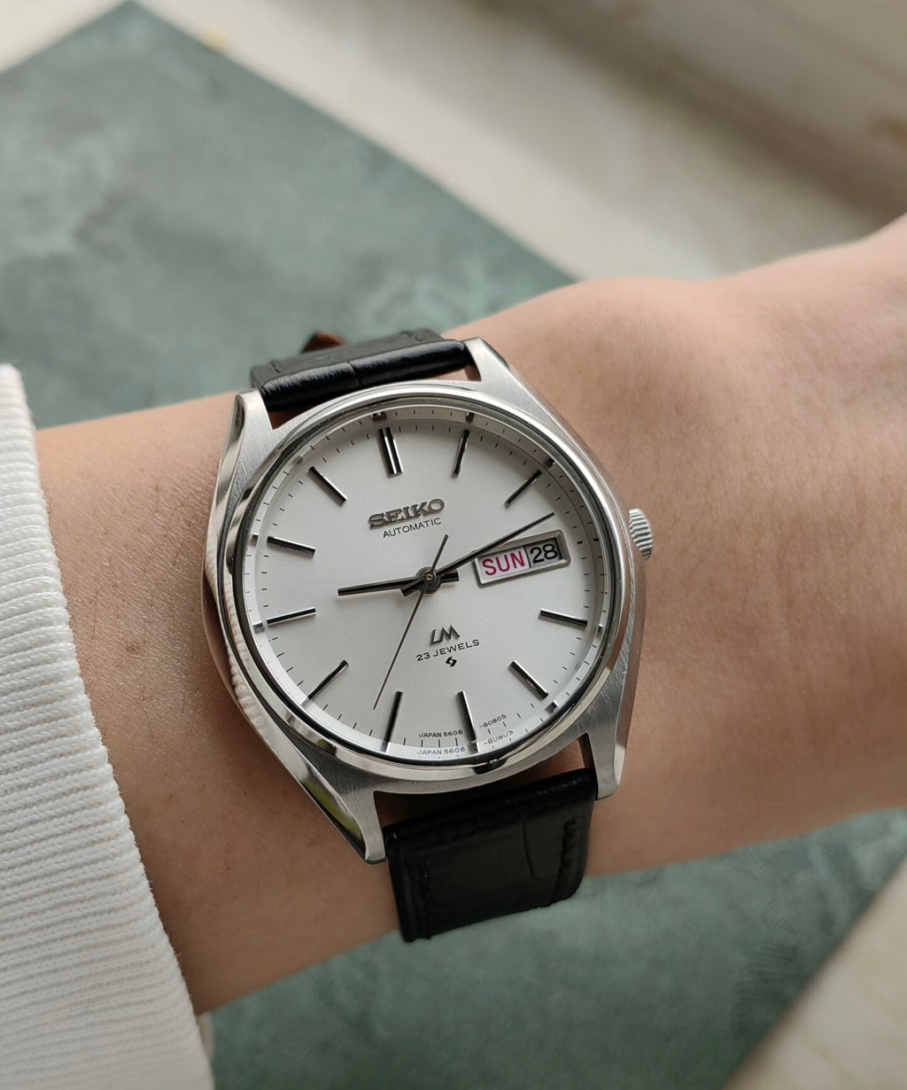 Seiko Lord Matic LM Day Date Automatic Watch 5606 23 Jewels 38MM 468-0700