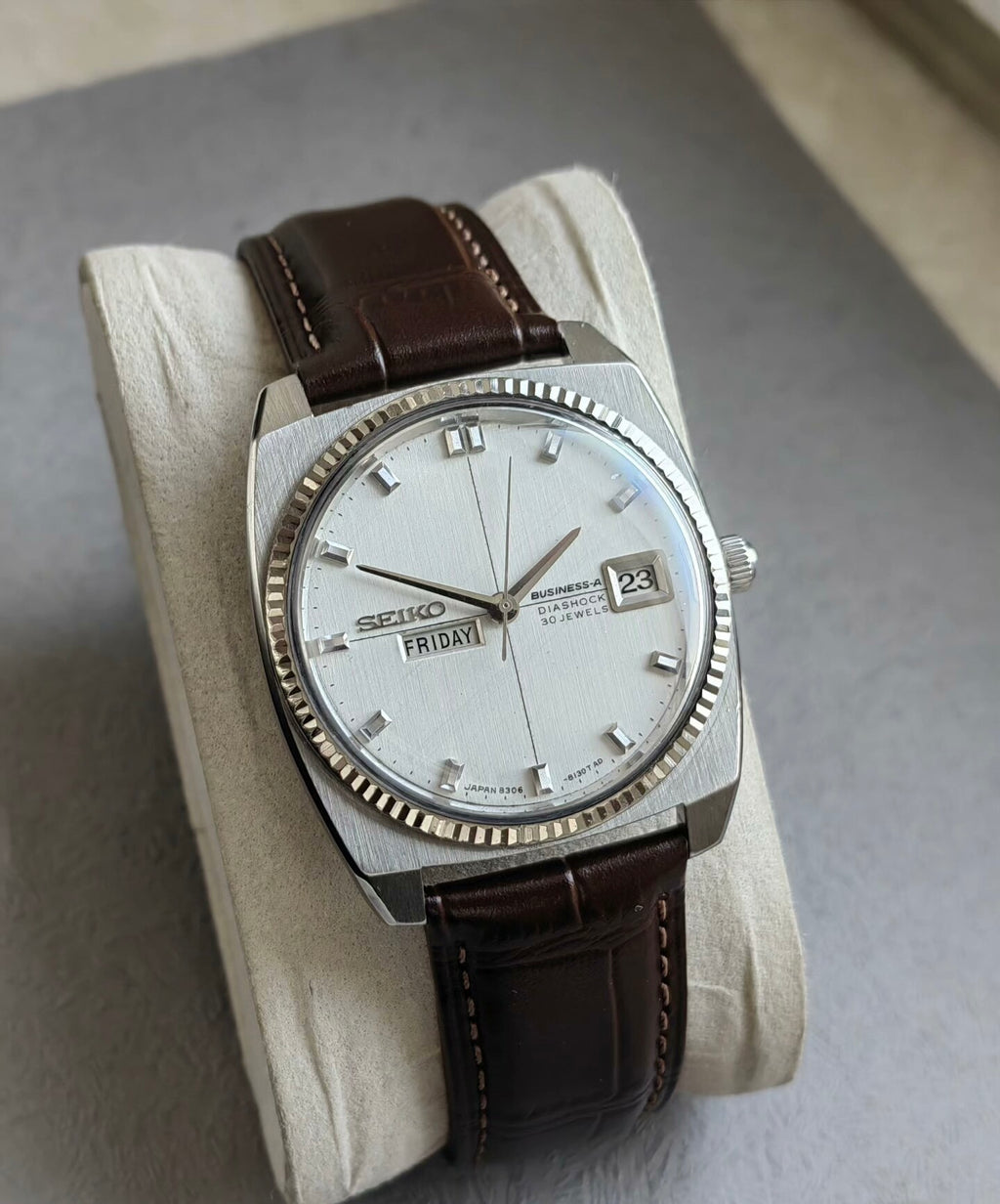 Rare Seiko Business-A 8306 Diashock Automatic Day Date Watch 30Jewels 38MM 511-0900