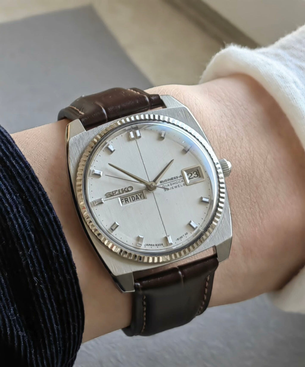 Rare Seiko Business-A 8306 Diashock Automatic Day Date Watch 30Jewels 38MM 511-0900