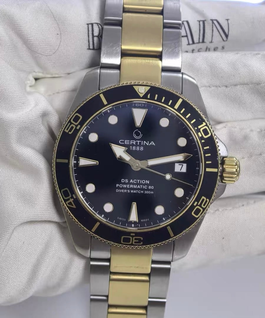 Swiss Made Mens Certina DS Action Automatic Diver Watch 38mm 483-1800 Full Set