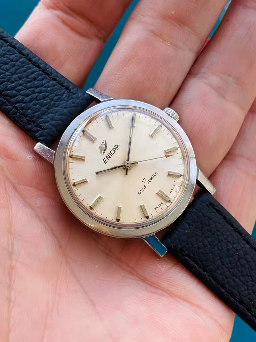 Enicar Swiss Vintage Manual-Winding Watch AR1140 17 Jewels 35.3mm 500-0170