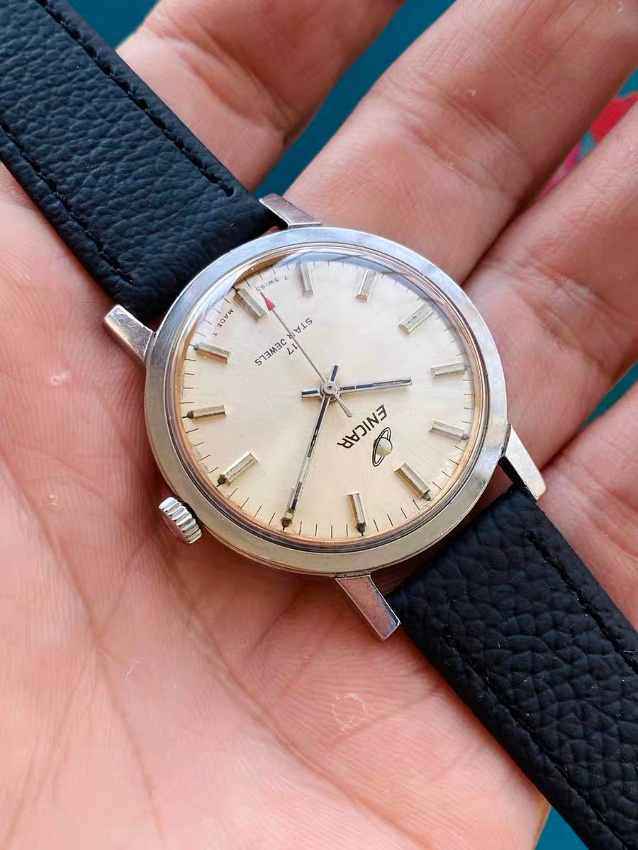 Enicar Swiss Vintage Manual-Winding Watch AR1140 17 Jewels 35.3mm 500-0170