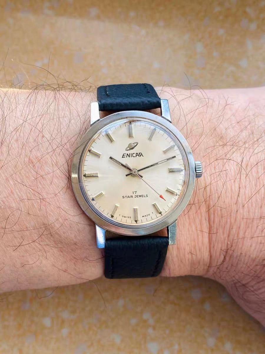 Enicar Swiss Vintage Manual-Winding Watch AR1140 17 Jewels 35.3mm 500-0170