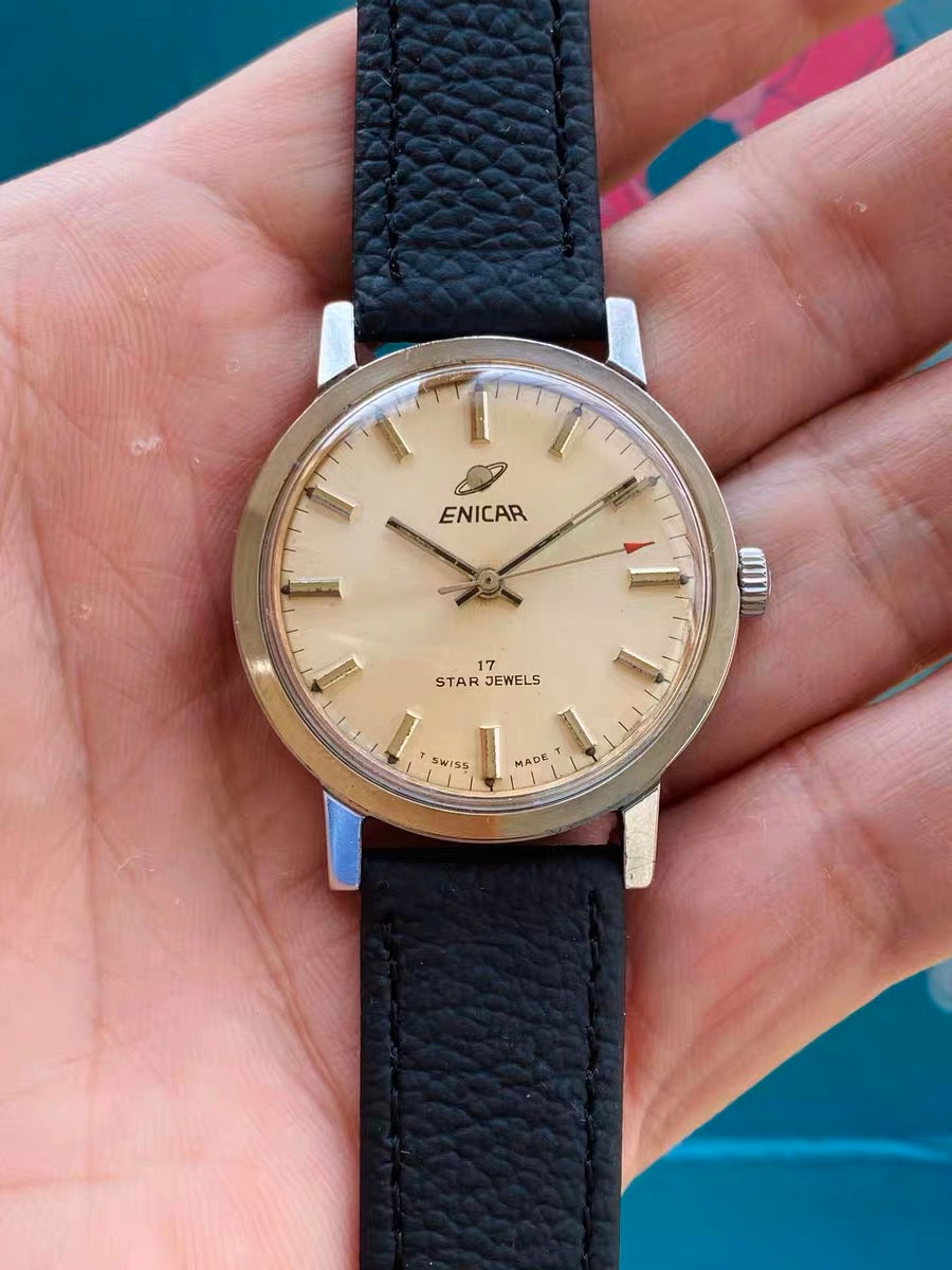 Enicar Swiss Vintage Manual-Winding Watch AR1140 17 Jewels 35.3mm 500-0170