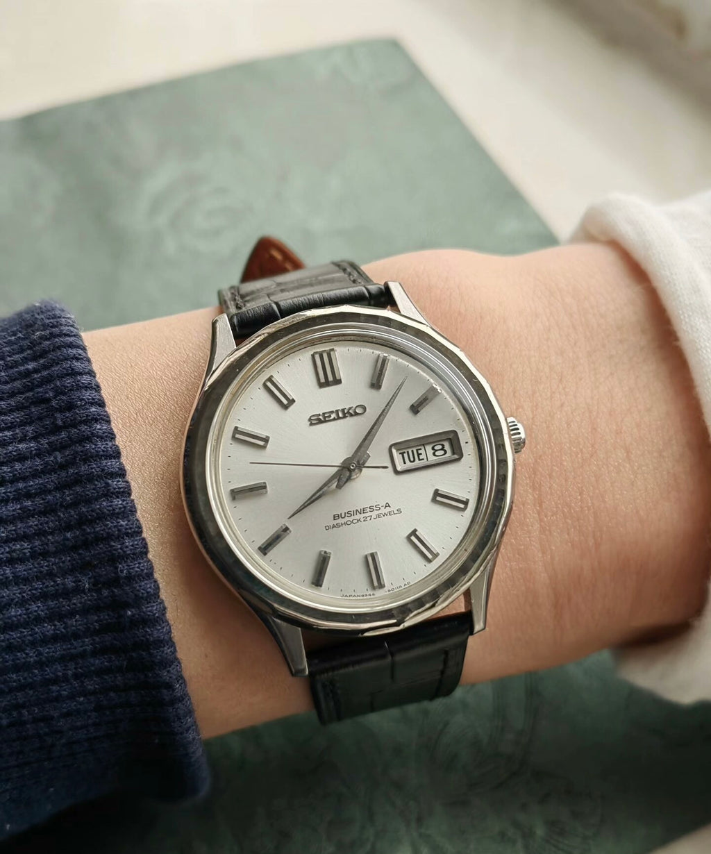 Seiko Business-A Dashock Automatic Men's Watch Day Date Cal. 8436 39.5mm Vintage 1967 Rare 492-0700