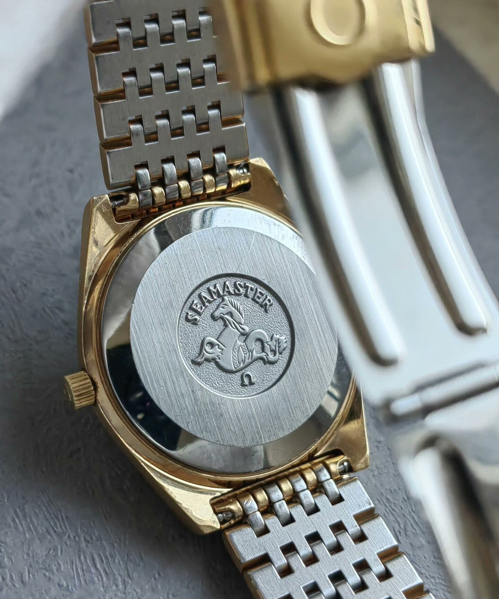 Omega Seamaster Automatic Watch Cal. 1010 Date 35.5mm Gold Plated Original Bracelet Vintage 497-3700