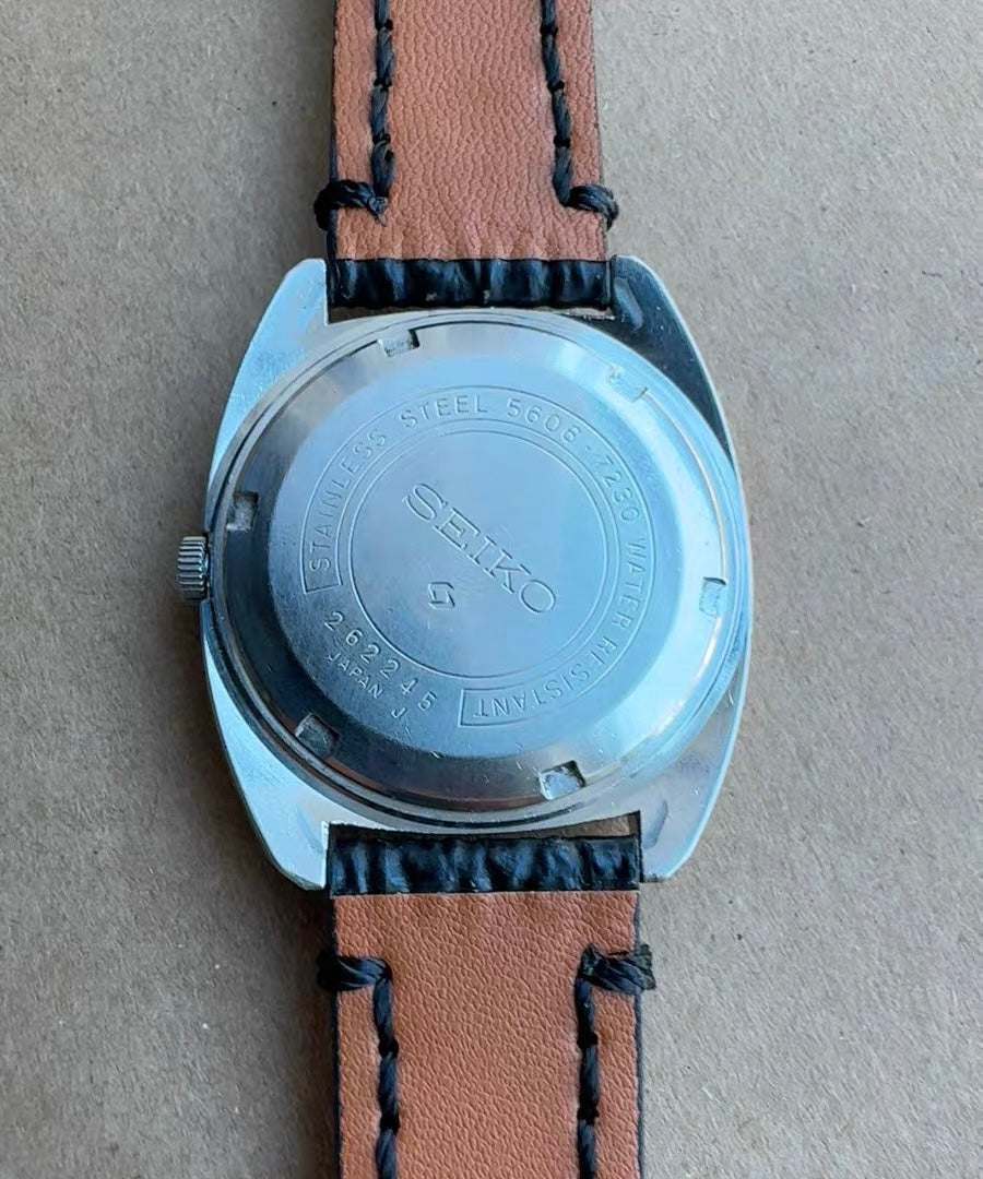 Seiko Lord Matic Vintage Automatic Watch 5606A Day Date Blue Sunburst Dial 25 Jewels 36.5mm 469-0520