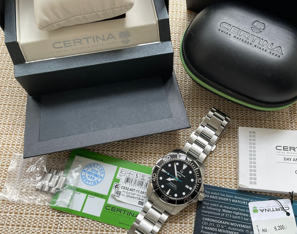 Certina DS Action Automatic 80 Diver's Watch 300M 43MM 504-1900 Full Set