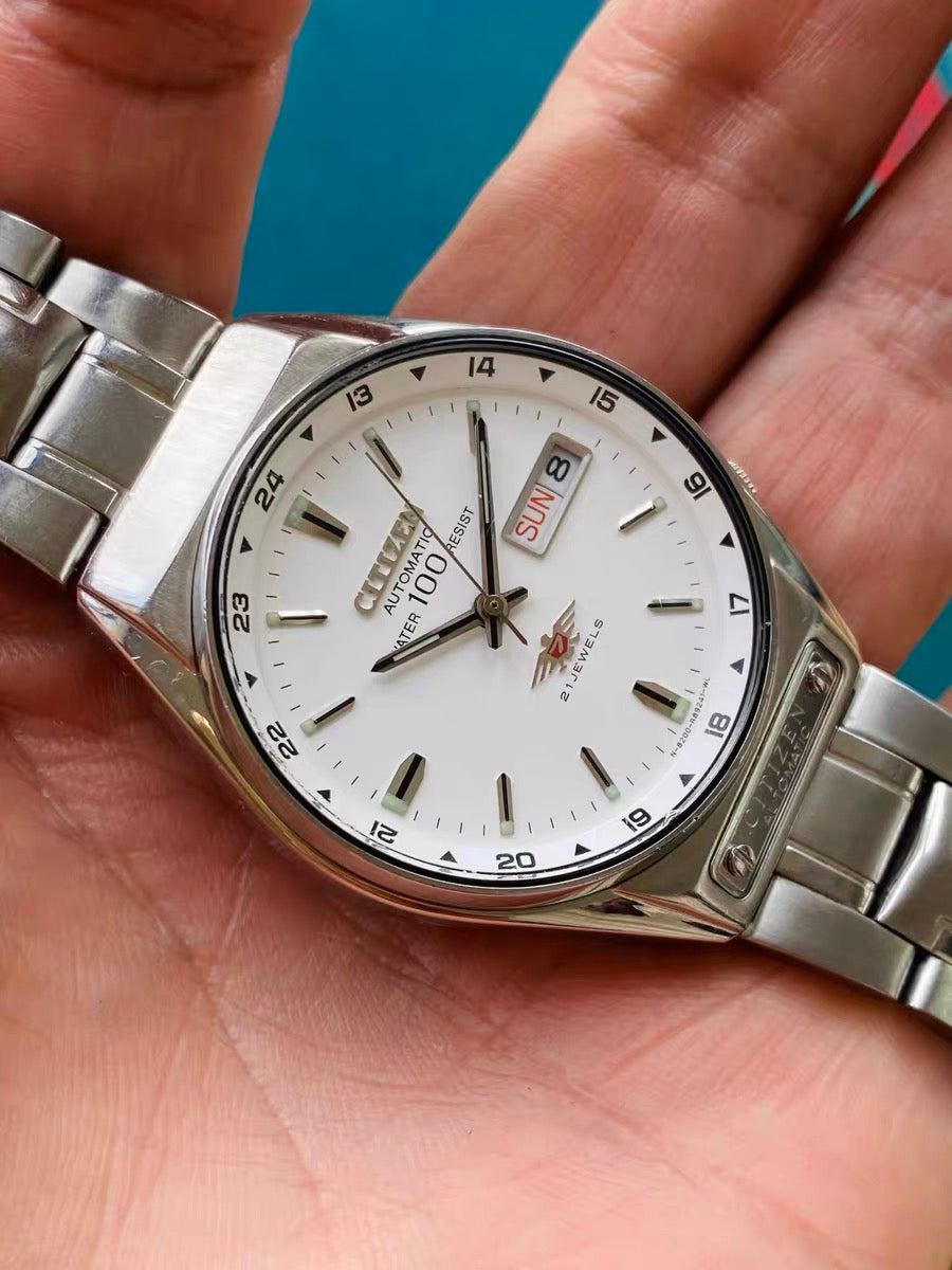 Citizen Men's Vintage Automatic Watch 8200 Day Date 21 Jewels 35.5mm 514-0240