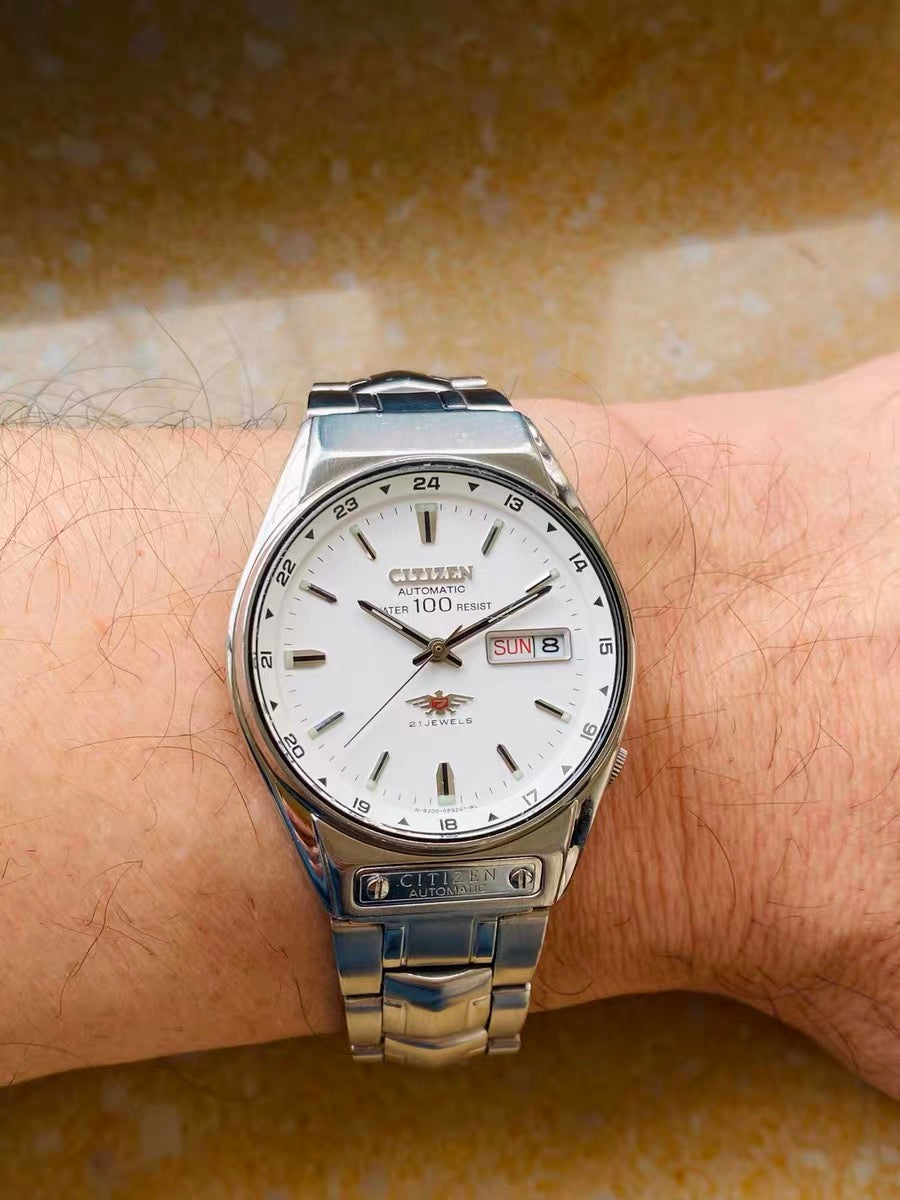 Citizen Men's Vintage Automatic Watch 8200 Day Date 21 Jewels 35.5mm 514-0240