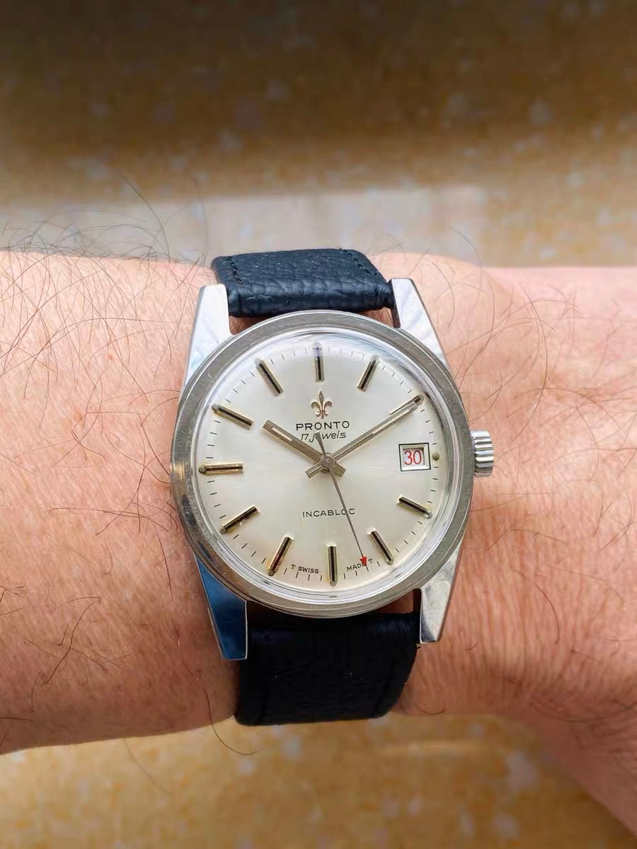 PRONTO Vintage Swiss Manual-Winding Watch ETA2752 Day Function 34mm 515-0210