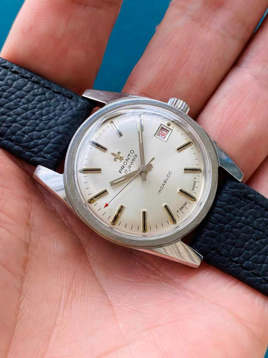PRONTO Vintage Swiss Manual-Winding Watch ETA2752 Day Function 34mm 515-0210
