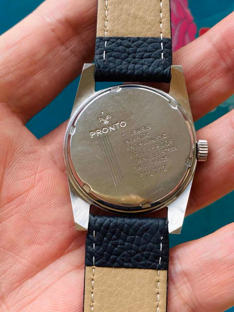 PRONTO Vintage Swiss Manual-Winding Watch ETA2752 Day Function 34mm 515-0210
