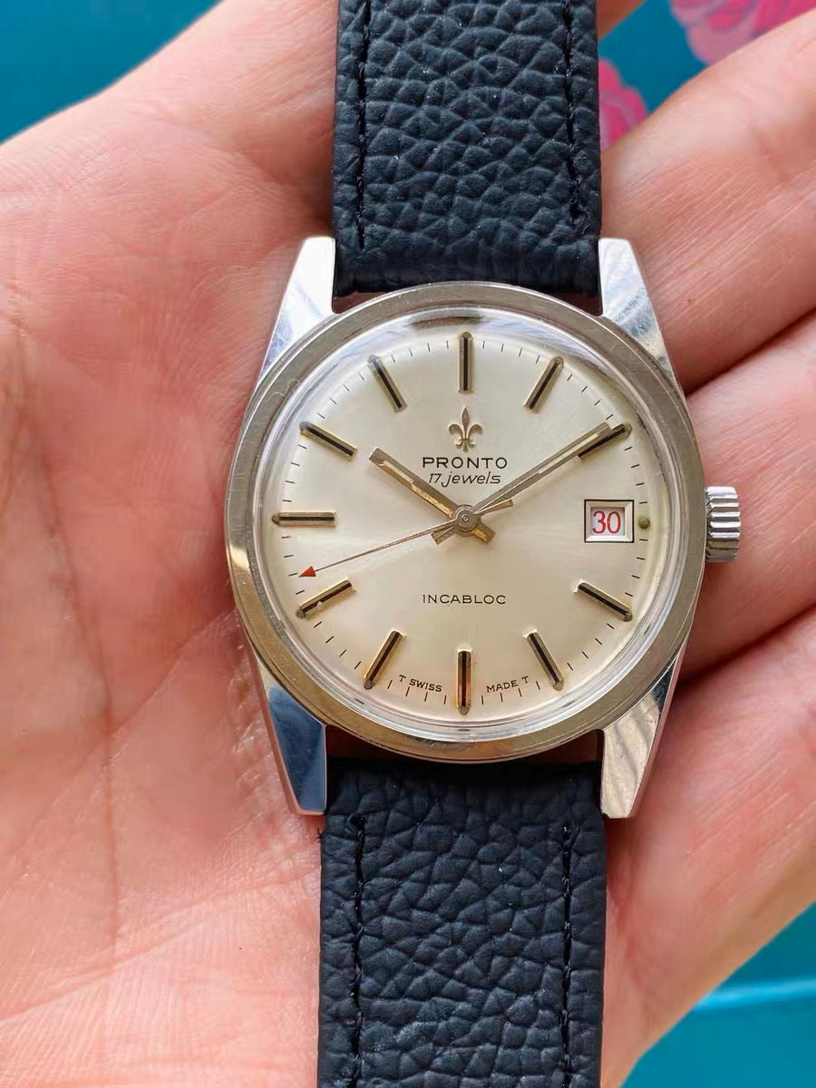 PRONTO Vintage Swiss Manual-Winding Watch ETA2752 Day Function 34mm 515-0210